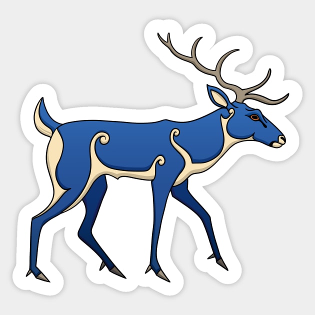 Pictish Stag Sticker by Hareguizer